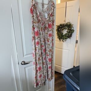 Gorgeous full maxi dress open tie front floral romantic In The Beginning